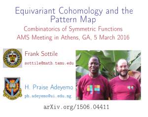 Equivariant Cohomology and the Pattern Map Combinatorics of Symmetric Functions
