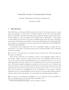 Amenable Actions of Nonamenable Groups 1 Introduction Rostislav Grigorchuk