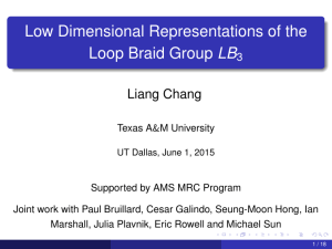 Low Dimensional Representations of the Loop Braid Group LB Liang Chang 3