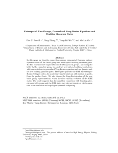 Extraspecial Two-Groups, Generalized Yang-Baxter Equations and Braiding Quantum Gates Eric C. Rowell