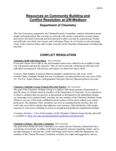 Resources on Community Building and Conflict Resolution at UW-Madison Department of Chemistry