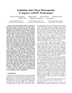 Exploiting Inter-Warp Heterogeneity to Improve GPGPU Performance