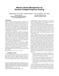 Memory Power Management via Dynamic Voltage/Frequency Scaling
