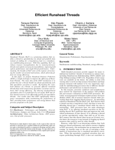 Efficient Runahead Threads Tanausú Ramírez Alex Pajuelo Oliverio J. Santana