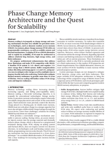 Phase Change Memory Architecture and the Quest for Scalability