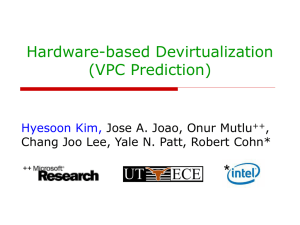 * Hardware-based Devirtualization (VPC Prediction) Hyesoon Kim,
