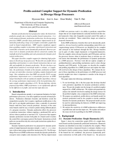 Profile-assisted Compiler Support for Dynamic Predication in Diverge-Merge Processors