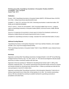 Working group title: Quantifying Uncertainty in Ecosystem Studies (QUEST)