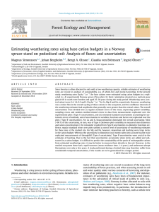 Estimating spruce stand on podzolised soil: Analysis of ﬂuxes and uncertainties Magnus