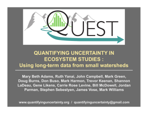 QUANTIFYING UNCERTAINTY IN ECOSYSTEM STUDIES : Using long-term data from small watersheds !