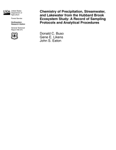 Chemistry of Precipitation, Streamwater, and Lakewater from the Hubbard Brook