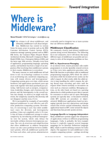 Where is Middleware? T Toward Integration