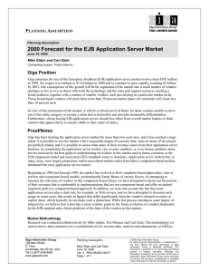 2000 Forecast for the EJB Application Server Market P A