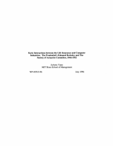 Early Interactions between  the Life  Insurance and Computer Industries: