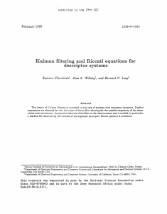 Kalman  filtering  and  Riccati  equations ... descriptor  systems February 1990