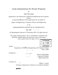 Cache  Optimizations  for  Stream  Programs