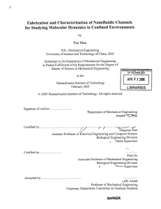 Fabrication and Characterization of Nanofluidic  Channels