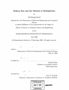 Kakeya and  the  Method  of  Multiplicities Sets