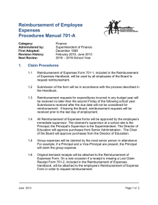 Reimbursement of Employee Expenses Procedures Manual 701-A 1.