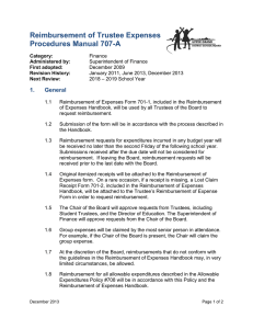 Reimbursement of Trustee Expenses Procedures Manual 707-A
