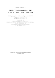 THE COMMONWEALTH PUBLIC ACCOUNT 1997-98 BUDGET PAPER NO. 4