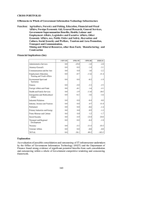 CROSS PORTFOLIO Efficiencies in Whole of Government Information Technology Infrastructure