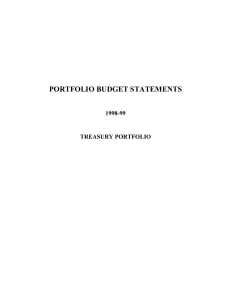 PORTFOLIO BUDGET STATEMENTS 1998-99 TREASURY PORTFOLIO