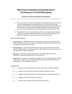 Mid-Term Evaluation of Student Intern Performance in Field Placement