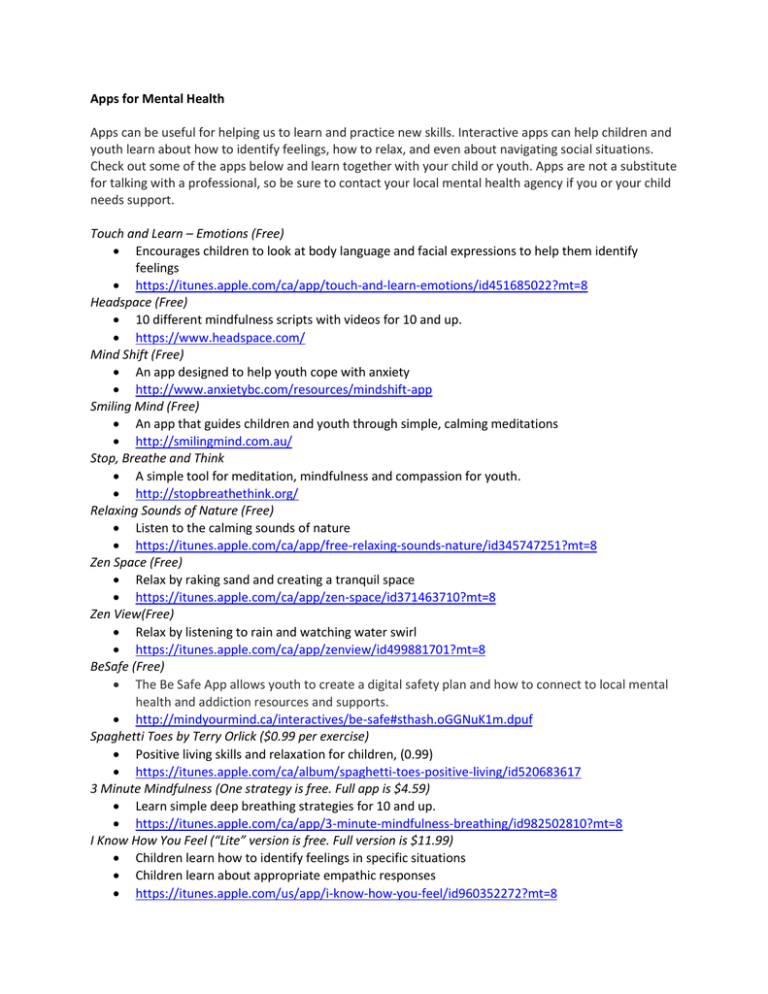 Apps For Mental Health