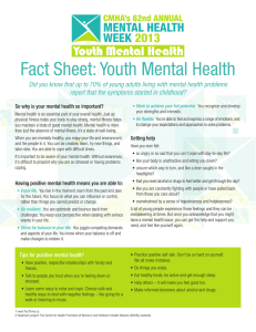 Fact Sheet: Youth Mental Health