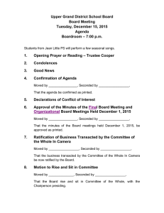 Upper Grand District School Board Board Meeting Tuesday, December 15, 2015 Agenda