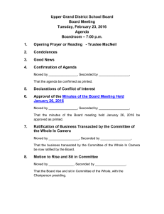 Upper Grand District School Board Board Meeting Tuesday, February 23, 2016 Agenda