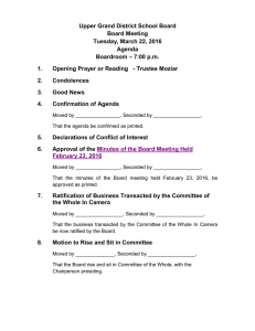 Upper Grand District School Board Board Meeting Tuesday, March 22, 2016 Agenda