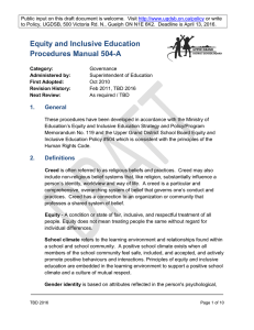 Equity and Inclusive Education Procedures Manual 504-A