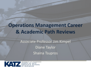 Operations Management Career &amp; Academic Path Reviews Associate Professor Jim Kimpel Diane Taylor