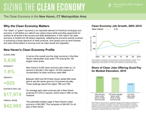 New Haven, CT Metropolitan Area Why the Clean Economy Matters New Haven