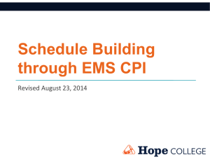 Schedule Building through EMS CPI Revised August 23, 2014