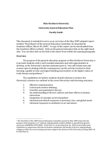 This document is intended to serve as an overview of... entitled “Final Report of the General Education Committee As Amended... Ohio Northern University