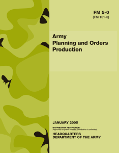 Army Planning and Orders Production FM 5-0