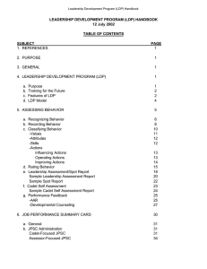 LEADERSHIP DEVELOPMENT PROGRAM (LDP) HANDBOOK 12 July 2002  TABLE OF CONTENTS
