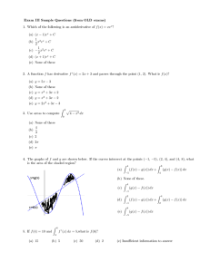 Exam III Sample Questions (from OLD exams)