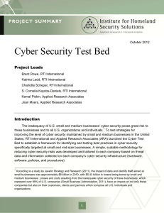 Cyber Security Test Bed Project Leads
