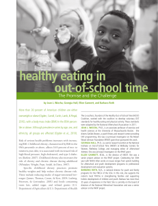 healthy eating in out-of-school time The Promise and the challenge