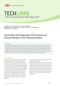 TECH LINE6 Controlling the Application Performance of Cement Renders with Cellulose Ethers