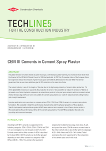 tECh LINE5 CEM III Cements in Cement Spray Plaster For thE CoNStruCtIoN INDuStrY