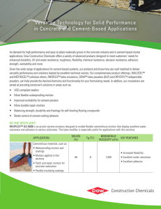 Versatile technology for solid Performance in Concrete and Cement-Based Applications