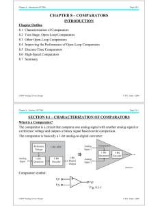 CHAPTER 8 – COMPARATORS INTRODUCTION