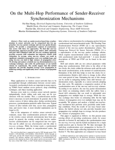 On the Multi-Hop Performance of Sender-Receiver Synchronization Mechanisms