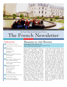 The French Newsletter Features Reasons to visit Rennes