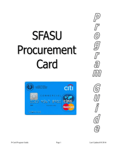 P-Card Program Guide Page 1 Last Updated 03/2016